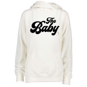 Retro The Baby Matching Family Womens Funnel Neck Pullover Hood