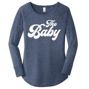 Retro The Baby Matching Family Women's Perfect Tri Tunic Long Sleeve Shirt