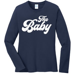 Retro The Baby Matching Family Ladies Long Sleeve Shirt