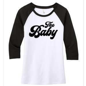 Retro The Baby Matching Family Women's Tri-Blend 3/4-Sleeve Raglan Shirt