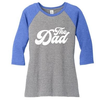 Retro The Dad Matching Family Women's Tri-Blend 3/4-Sleeve Raglan Shirt