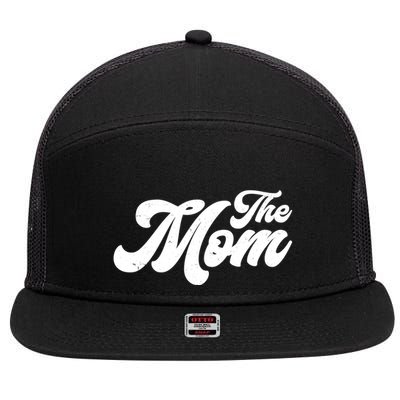 Retro The Mom Matching Family 7 Panel Mesh Trucker Snapback Hat