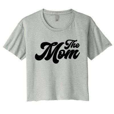 Retro The Mom Matching Family Women's Crop Top Tee