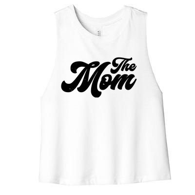 Retro The Mom Matching Family Women's Racerback Cropped Tank