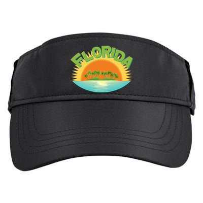 Retro Tropical Florida Coastline  Adult Drive Performance Visor