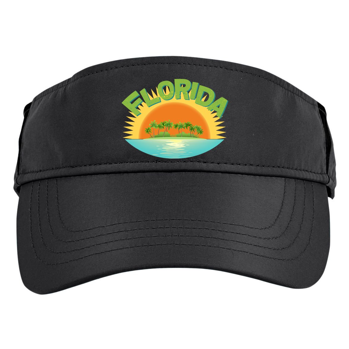 Retro Tropical Florida Coastline  Adult Drive Performance Visor