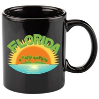Retro Tropical Florida Coastline  11oz C Handle Ceramic Mug