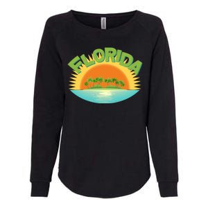 Retro Tropical Florida Coastline  Womens California Wash Sweatshirt