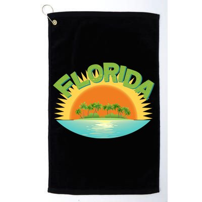 Retro Tropical Florida Coastline  Golf Towel