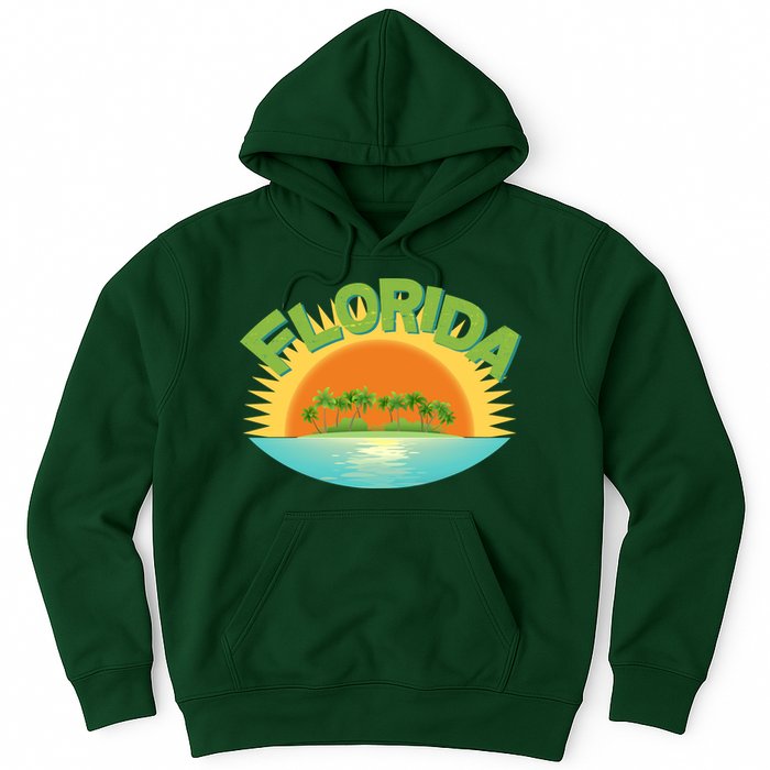Retro Tropical Florida Coastline  Hoodie