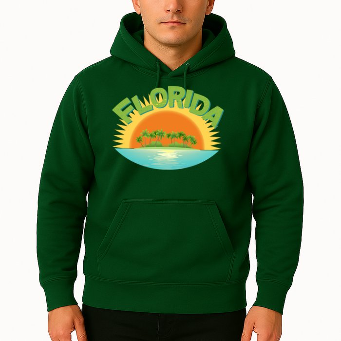 Retro Tropical Florida Coastline  Hoodie
