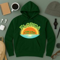 Retro Tropical Florida Coastline  Hoodie