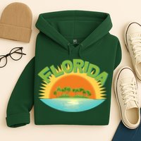 Retro Tropical Florida Coastline  Hoodie