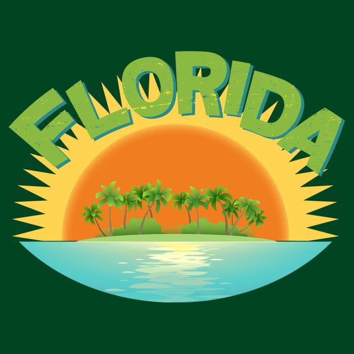 Retro Tropical Florida Coastline  Hoodie