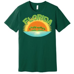 Retro Tropical Florida Coastline  Premium T-Shirt