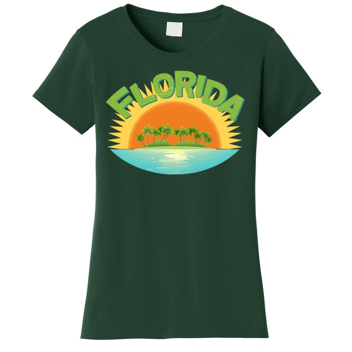 Retro Tropical Florida Coastline  Women's T-Shirt