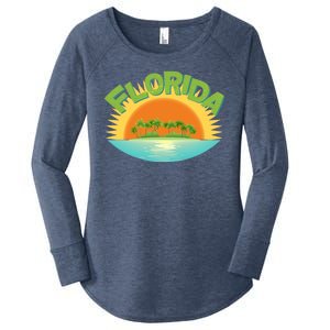 Retro Tropical Florida Coastline  Women's Perfect Tri Tunic Long Sleeve Shirt