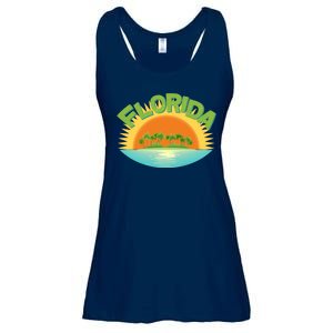 Retro Tropical Florida Coastline  Ladies Essential Flowy Tank