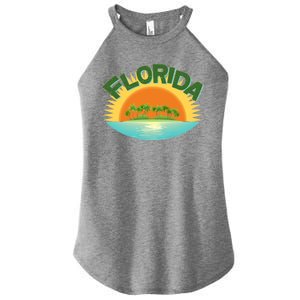 Retro Tropical Florida Coastline  Women's Perfect Tri Rocker Tank