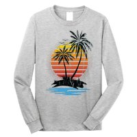 Retro Tropical Island Long Sleeve Shirt