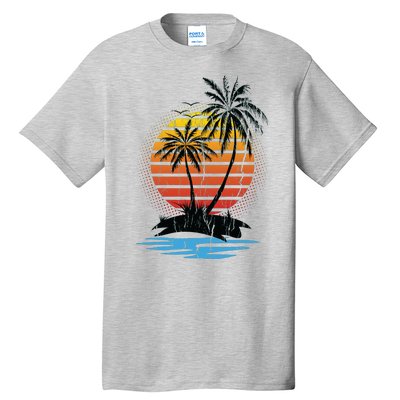 Retro Tropical Island Tall T-Shirt