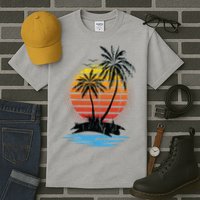Retro Tropical Island Tall T-Shirt