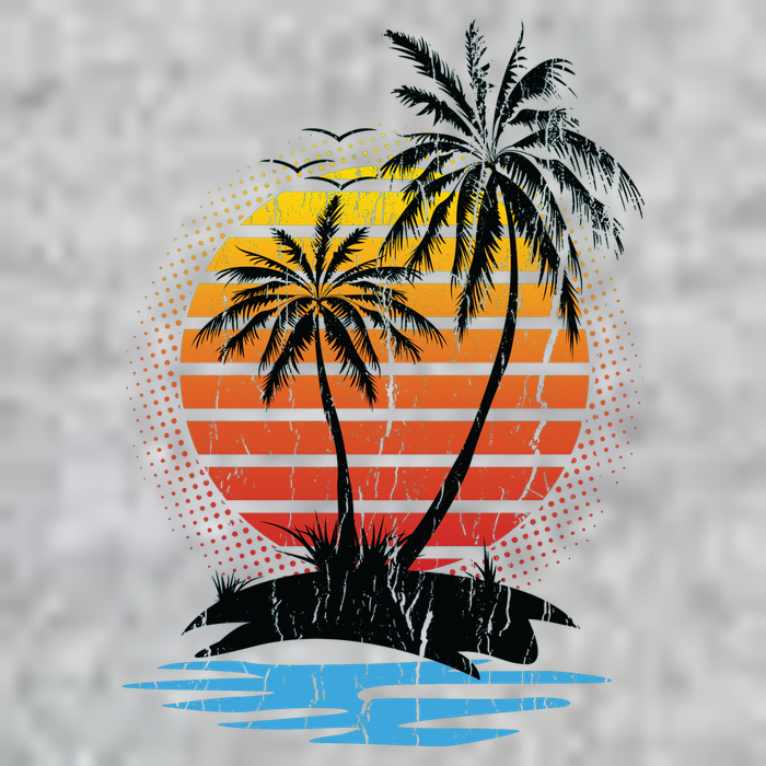 Retro Tropical Island Tall T-Shirt