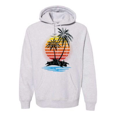 Retro Tropical Island Premium Hoodie