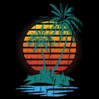 Retro Tropical Island Impact Tech Backpack