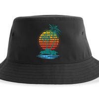 Retro Tropical Island Sustainable Bucket Hat