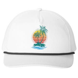 Retro Tropical Island Snapback Five-Panel Rope Hat