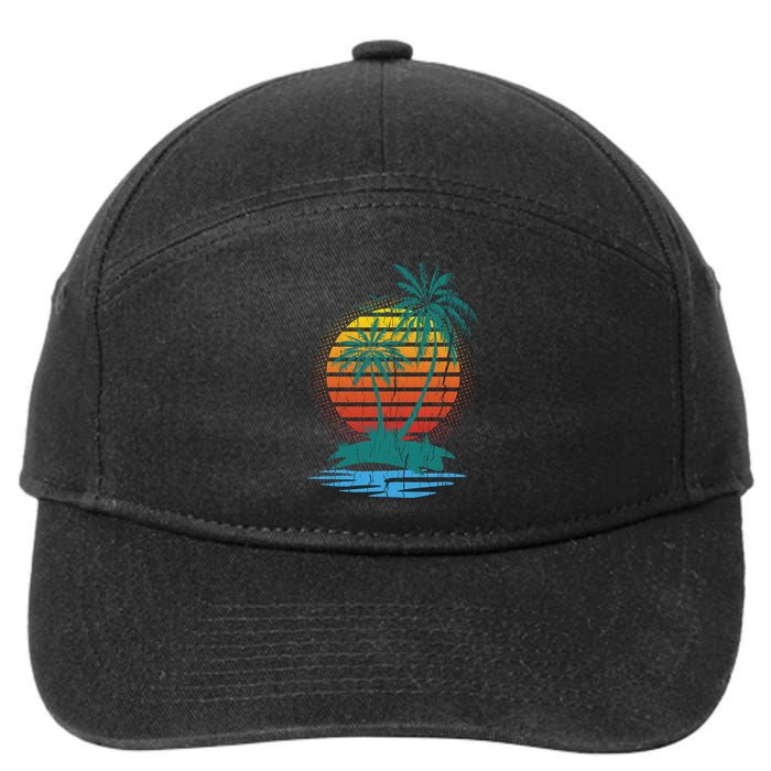 Retro Tropical Island 7-Panel Snapback Hat
