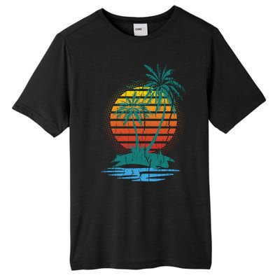 Retro Tropical Island Tall Fusion ChromaSoft Performance T-Shirt