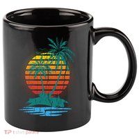 Retro Tropical Island 11oz C Handle Ceramic Mug