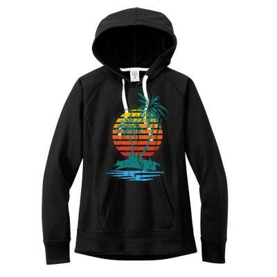 Retro Tropical Island Women's Fleece Hoodie