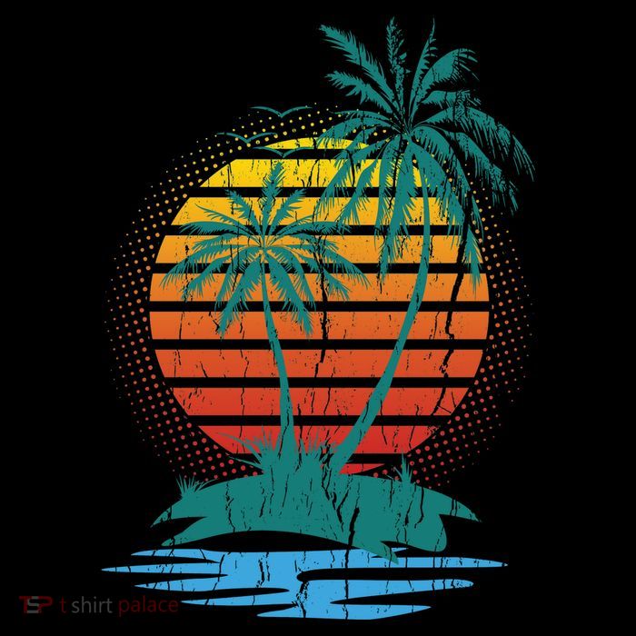 Retro Tropical Island 16 in Basic Backpack