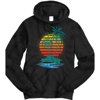Retro Tropical Island Tie Dye Hoodie