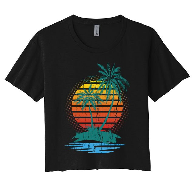 Retro Tropical Island Crop Top