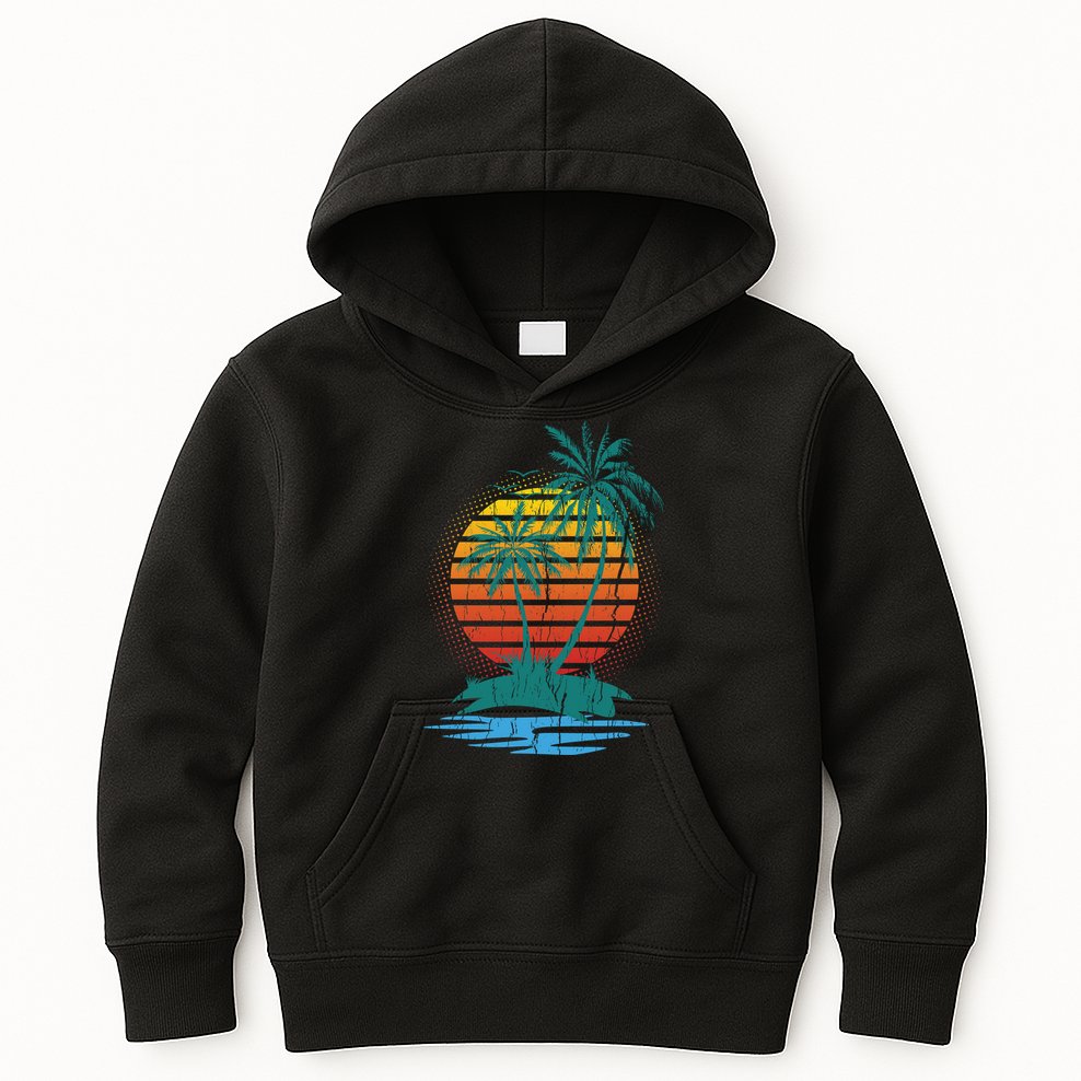 Retro Tropical Island Kids Hoodie
