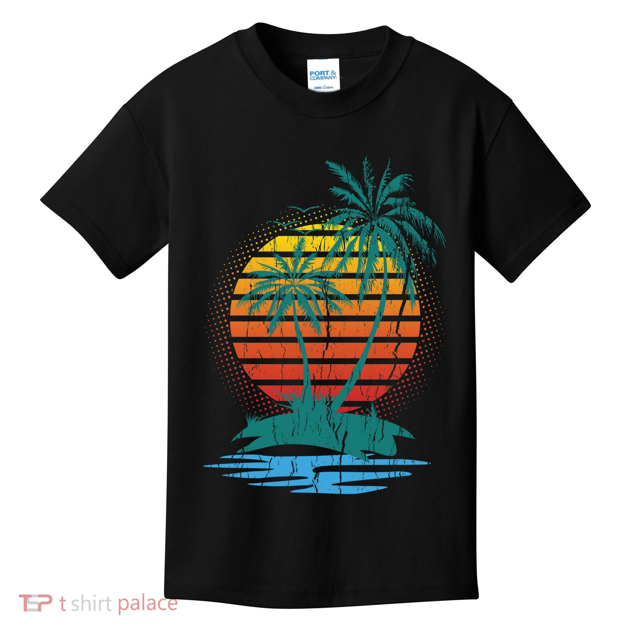 Retro Tropical Island Kids T-Shirt