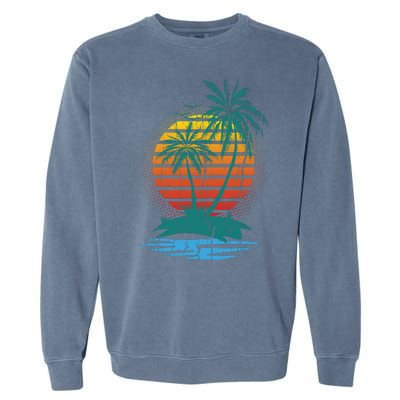 Retro Tropical Island Garment-Dyed Sweatshirt