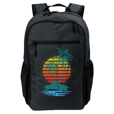 Retro Tropical Island Daily Commute Backpack