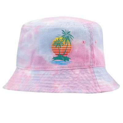 Retro Tropical Island Tie-Dyed Bucket Hat