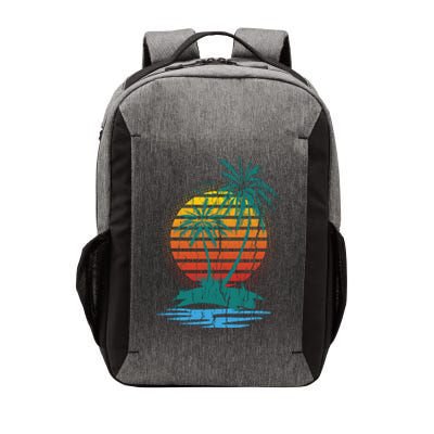 Retro Tropical Island Vector Backpack