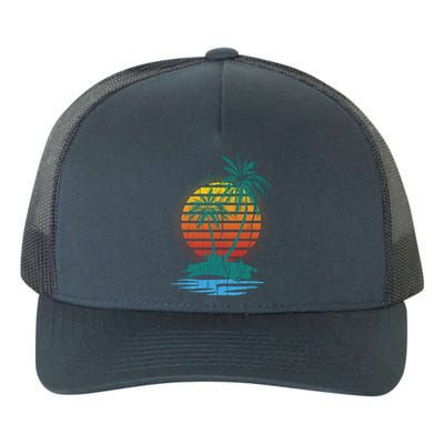 Retro Tropical Island Yupoong Adult 5-Panel Trucker Hat