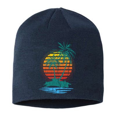 Retro Tropical Island Sustainable Beanie