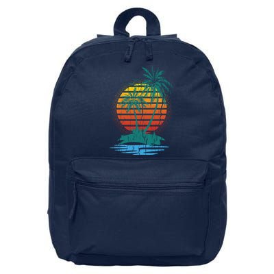 Retro Tropical Island 16 in Basic Backpack