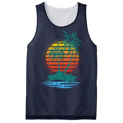 Retro Tropical Island Mesh Reversible Basketball Jersey Tank