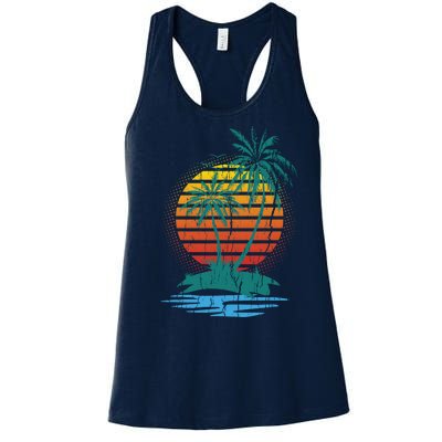 Retro Tropical Island Women's Racerback Tank