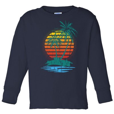 Retro Tropical Island Toddler Long Sleeve Shirt